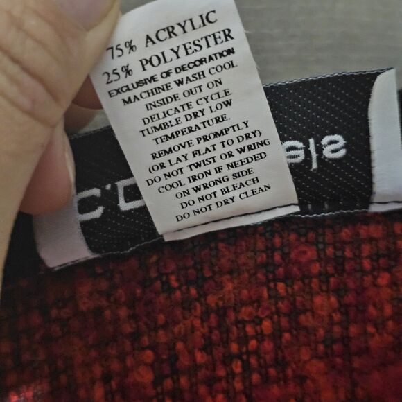 Vintage Cathy Daniels Red Cardigan Sweater + Built In Top Cozy Workwear Size 2X - Picture 5 of 10